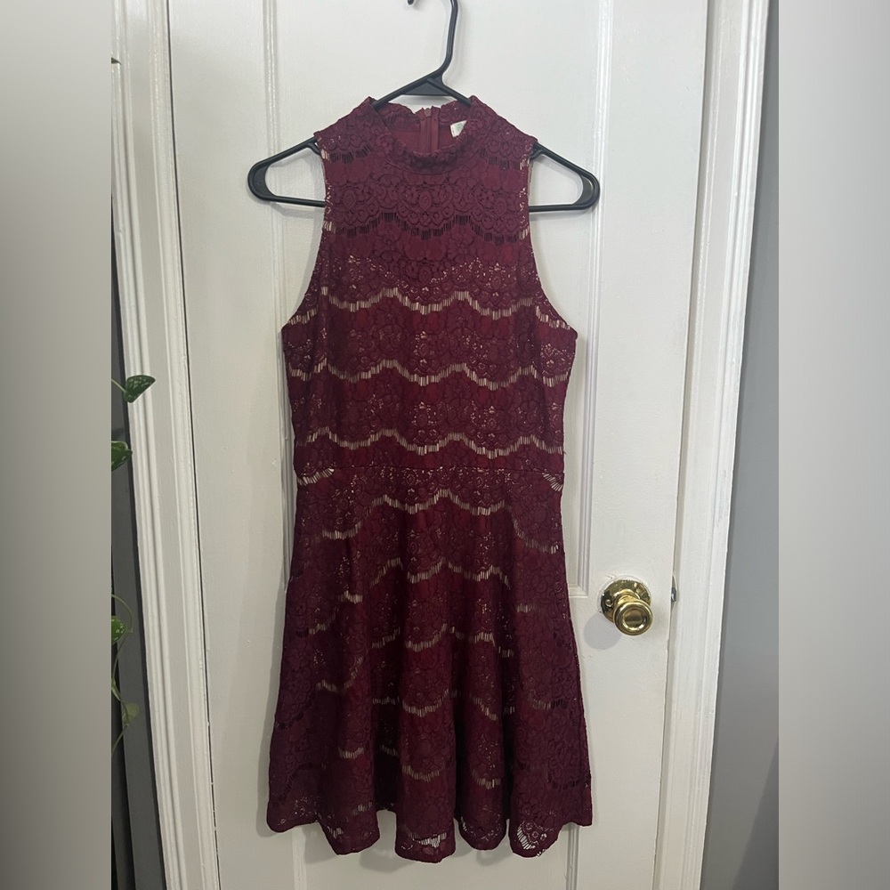 Burgundy Short Cocktail Dress
